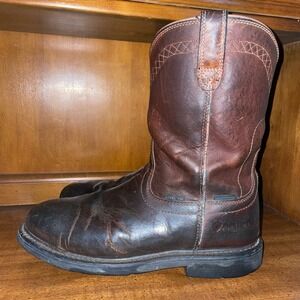 Ariat Sierra Waterproof Work‎ Boots Steel Toe Brown Leather Slip Oil Resist 11 D